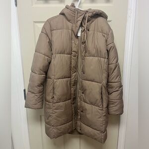 H&M beige mid puffer